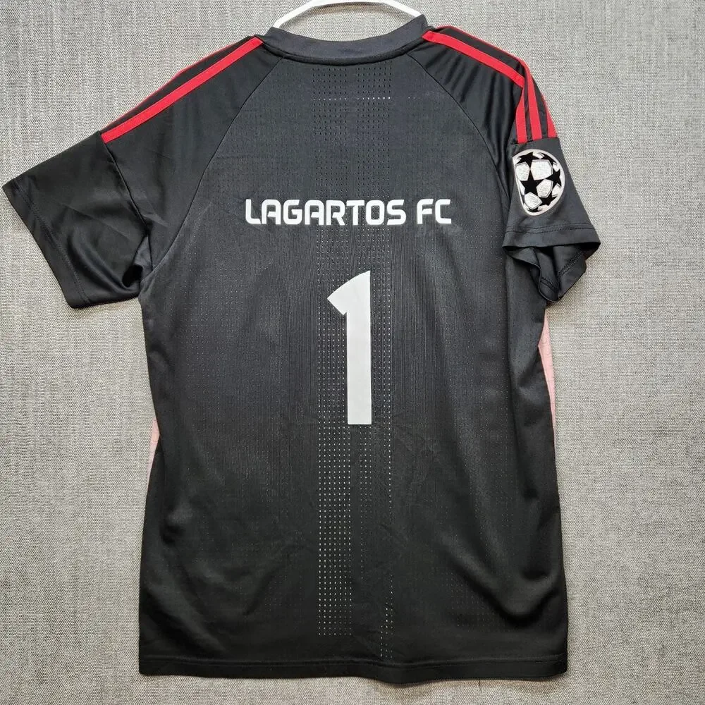 Adidas x LEGO Soccer Jersey Adult XL Black Red Brick Graphic Football Shirt